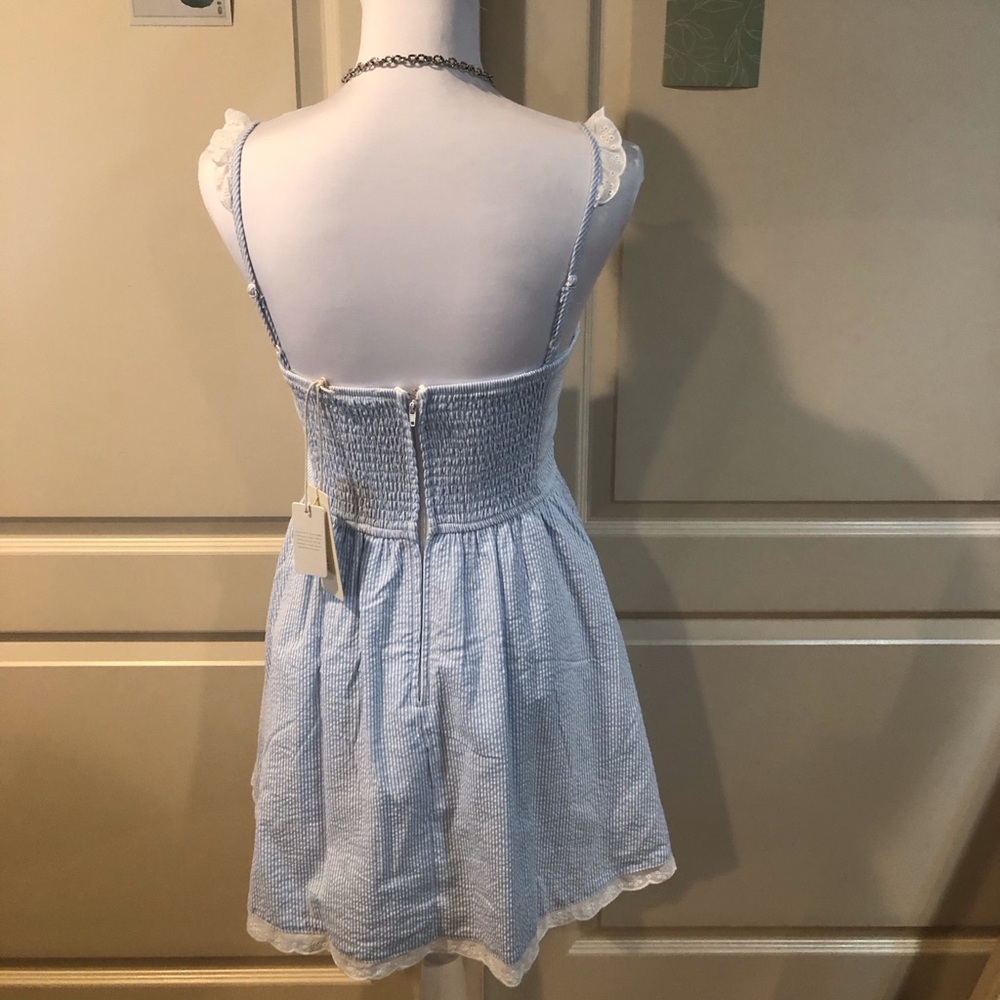 Altar'd State Light Blue and White Striped Sundress - Picture 4 of 5